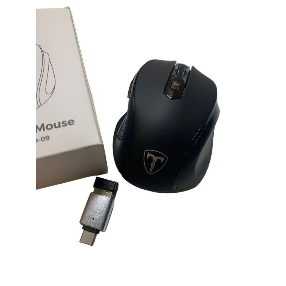 Wireless Mouse Model D-09 (CA57BN) Scroll Wheel Black with USB Receiver New